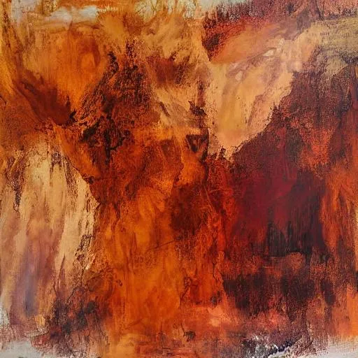 Prompt: Brown Abstract Painting by Samuel Dimon