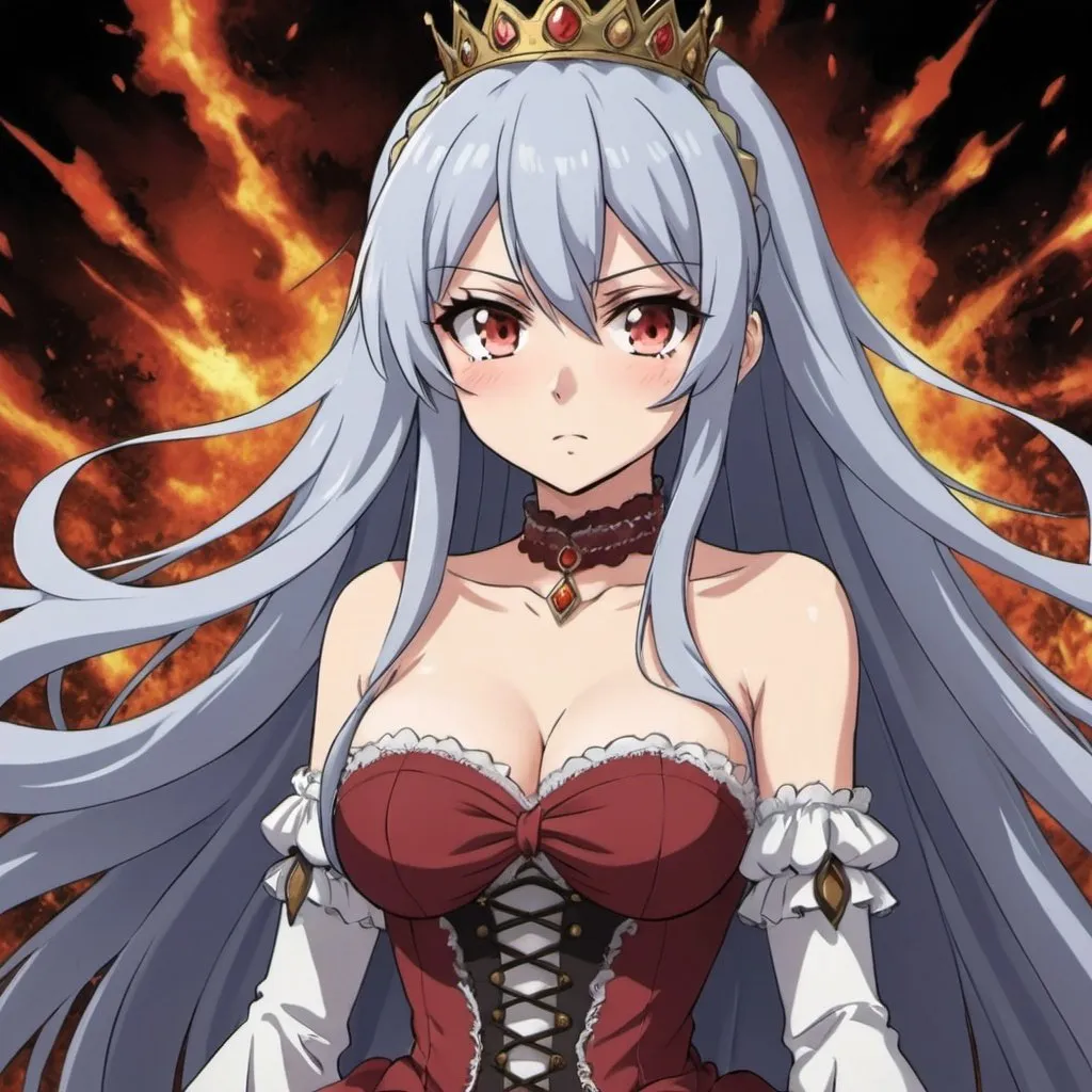 Prompt: Rage Princess Elegant, War Torn Background, Mistreatment, True Anger, Grade S Rank Anime.