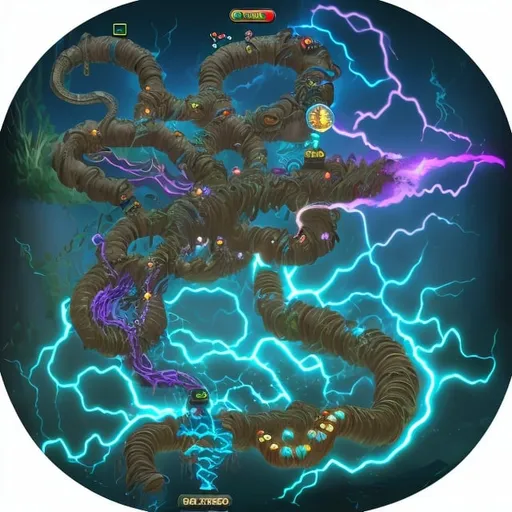 Prompt: Lightning Fury, River Dubstep, Overflow, Massive Overlap, Cosmo in Fair, Nature Bully 2 Forest Beads, Realize Flow Magic, 7 Power Fold