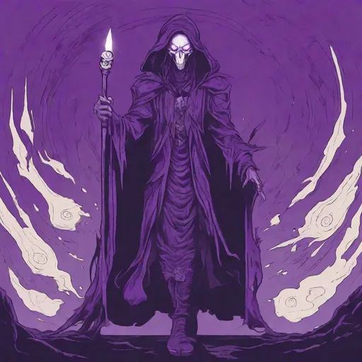 Prompt: Purple Shadow, Astral Warlock, Suffer o' Silence, Cartoon RPGHub, by Samuel S. Raine