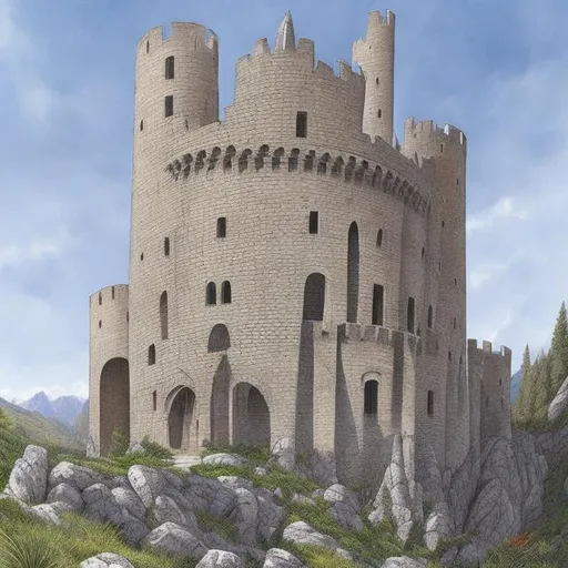 Prompt: The Great Pierra Castle from Undonia-Ceciae, by Gretchen Oswald