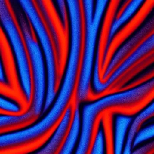 Prompt: Orange Layered Vibration, and Blue Lines of Powerful Gas