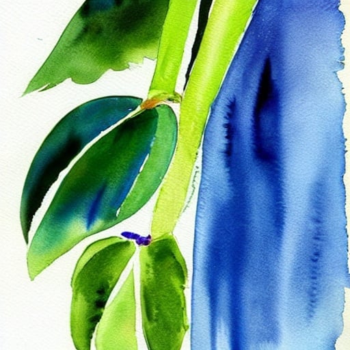 Prompt: Narrow Stripe of Blue, Painting Watercolor, by hemo_38, Greek Ninja Fruit