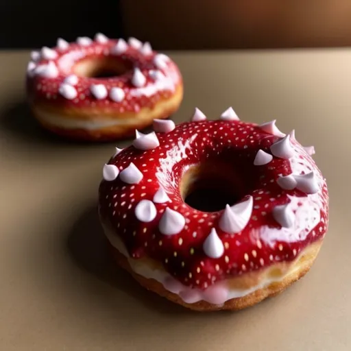 Prompt: photo of strawberry (Donut) by Sam Gibson, wxF49, Paper (Setting) (Masterpiece) 