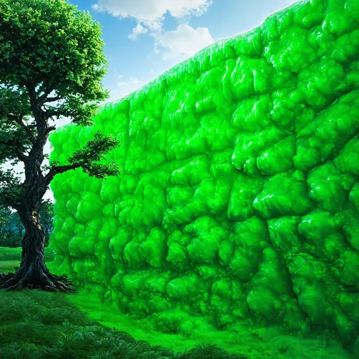 Prompt: Block, 2'3", Green Wall, Tree'd, Fractal Ice, Next Level Remix by Toi Kasan