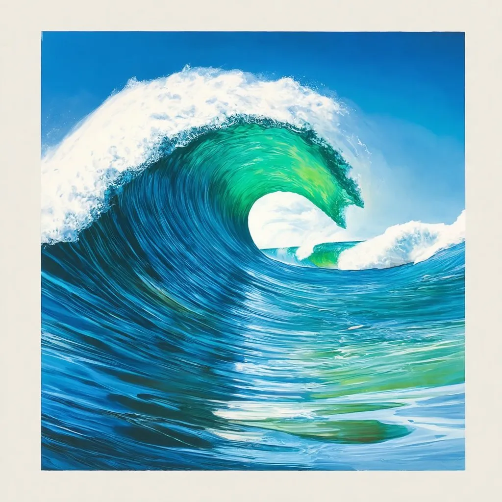 Prompt: Sicko Wave Wave, Blue Wave, by Sam Gibson