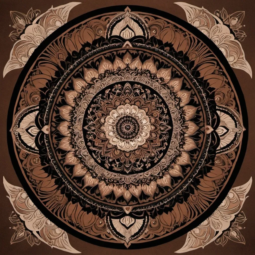 Prompt: Brown_Black, Mandala, by Horuksuki Vaelaba