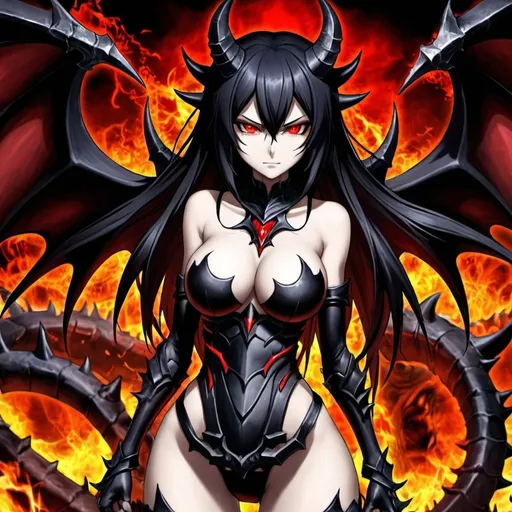 Prompt: Black_Hair, Evil Heart Demon Girl, Drunk, Silent Cunning, Grant Mastery, Ghostly Red_Eyes of 50 Legions of Demons, Murmur, Anime, Clay Iron Heat Mix, Gear, Expansion of Paradise Lost