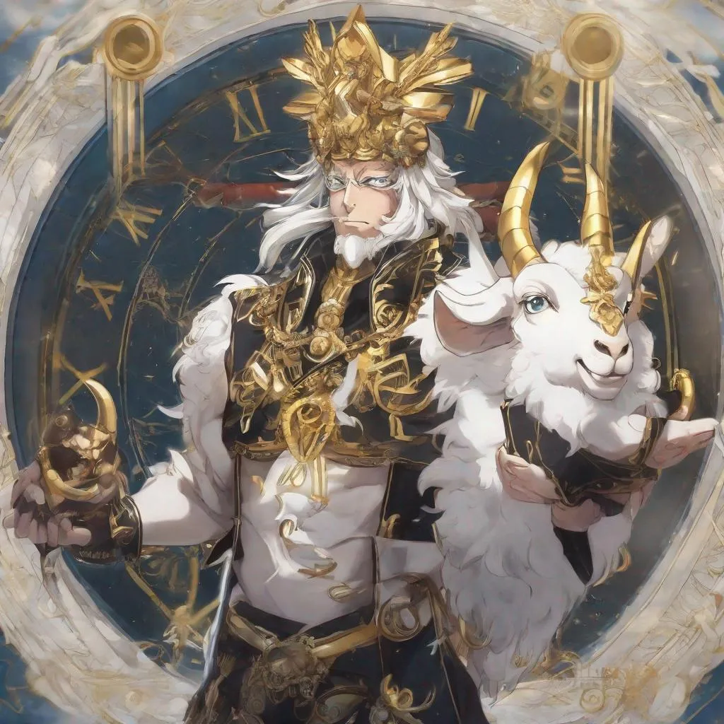 Prompt: Marchus Abnigre The Man of Time, Anime Deluxe Fortune Pars Parallel, Roaming Goat God-Code, North-West Exhange