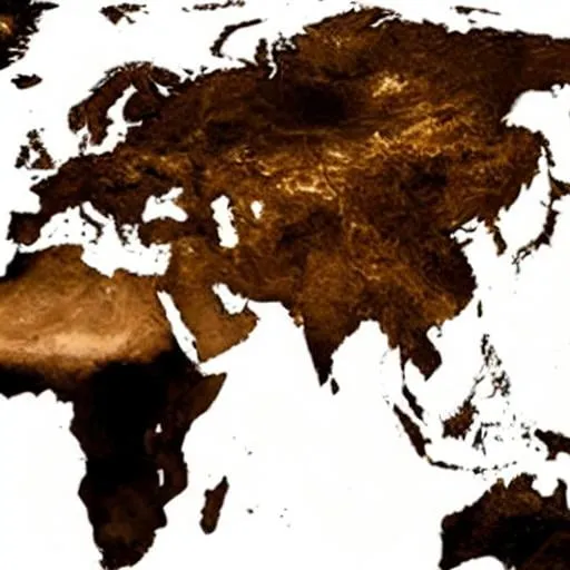 Prompt: continent failure, brown explosion dirt, sandtage, earth future