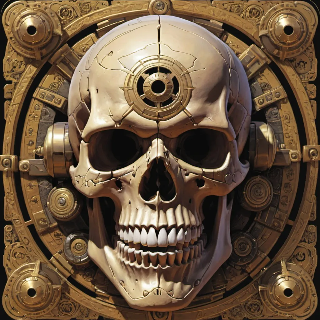 Prompt: Skull (Azero-Pound) Dynamic Vision, by Sam Gibson and Art Fisher