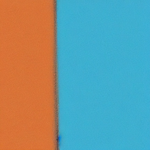 Prompt: Orange Blue Minimalist, Rough/Nonium by Albert Strone