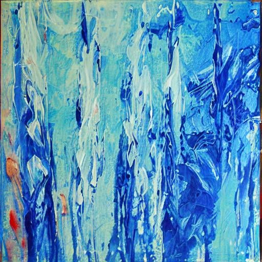 Prompt: blue wind abstract painting by Mark Twain.