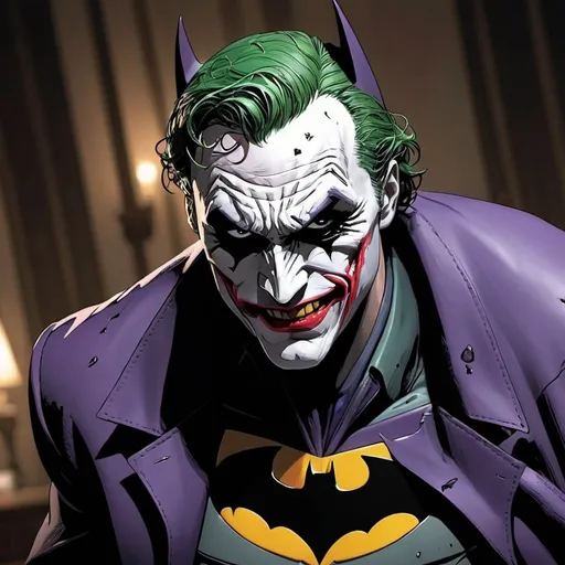 Prompt: Batman Loses his sanity to the Joker and Demons within his very Soul