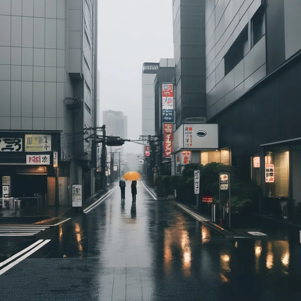 Prompt: Depressing Rainy Tokyo