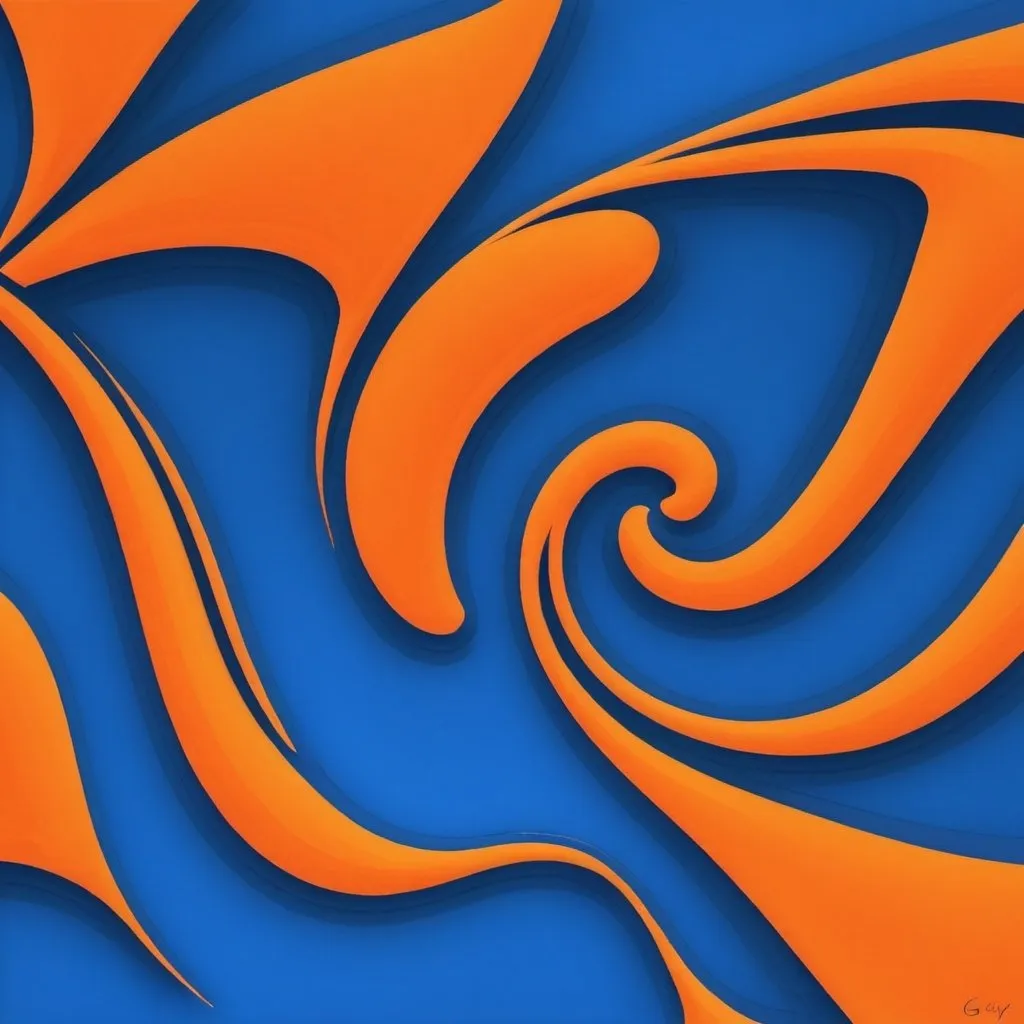 Prompt: Blue Orange Abstract by Video Guuy