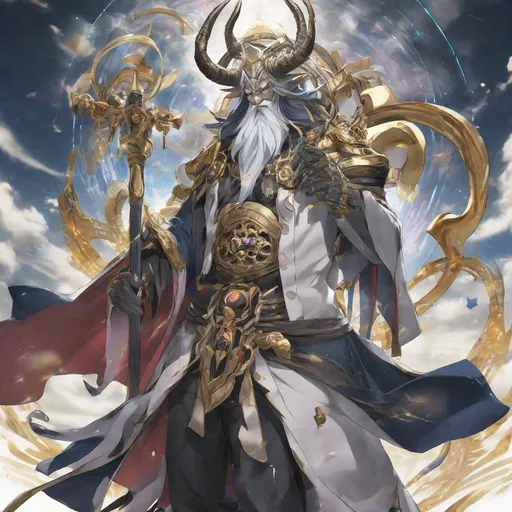 Prompt: Marchus Abnigre The Man of Time, Anime Deluxe Fortune Pars Parallel, Roaming Goat God-Code, North-West Exhange