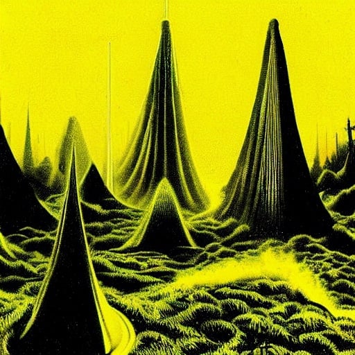 Prompt: Yellow_Radio Waves of Horror from Principalities of Arothgorian Nature