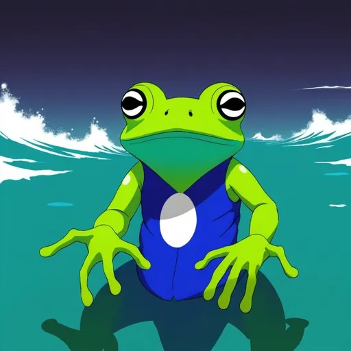 Prompt: Ocean. (Dubstep Frog) Ironic Economy Toyko Drift-Homestuck Fartlogs