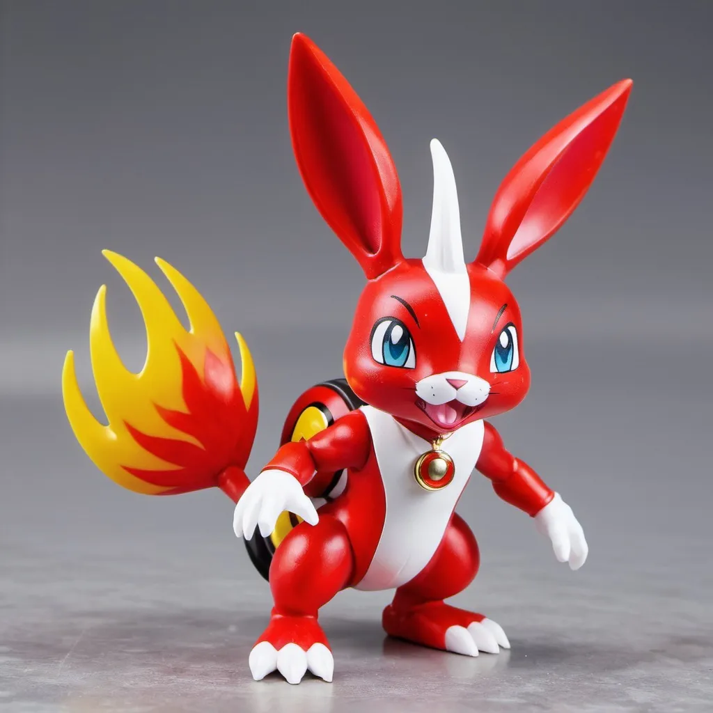 Prompt: Cinderace The Fire Rabbit Pokemon, Action Figure