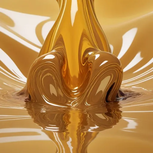 Prompt: Lasting Lick. Golden Glory, Abstract Heap, Created in Surface Tension, Pidd