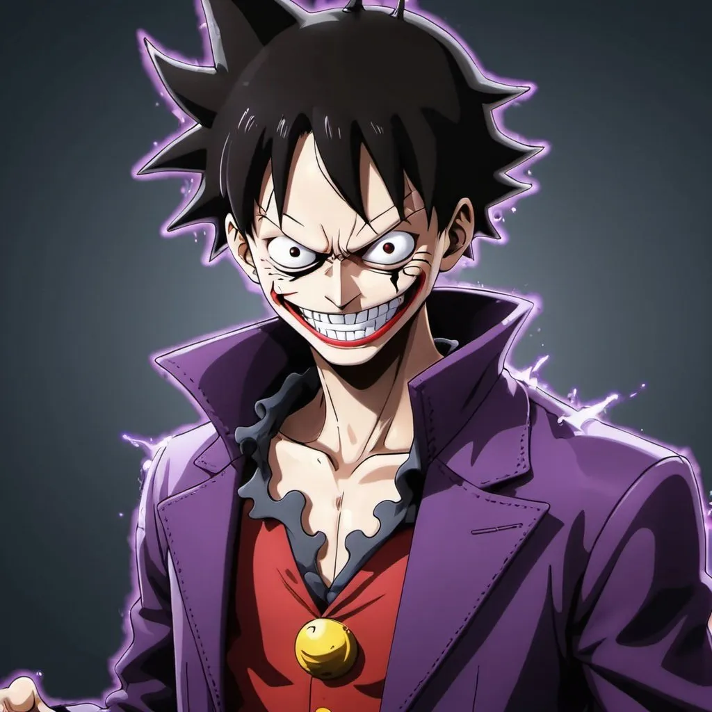 Prompt: Luffy Anime, Joker Batman Fusion, Neurolink <Clip> High Pixel Rate