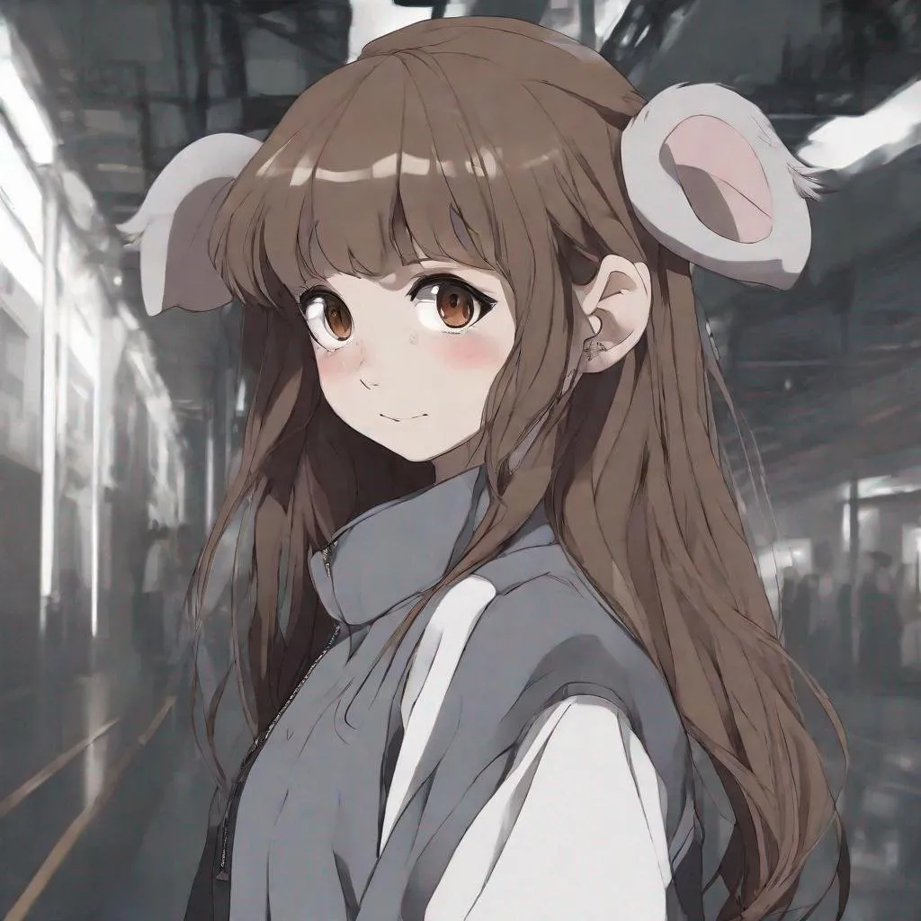 Prompt: Brown_Hair, Grey Influx, Rat Anime, Incroc-Girl, i120, Dubstep Ambient Flow State, Third Eyes Awakening