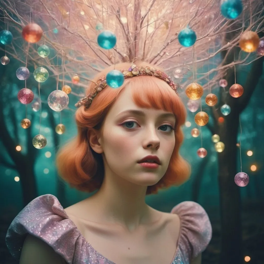 Prompt: surrealist style, fantastical, magical, unexpected, super detail, dreamy lo-fi photography, colorful shimmering, sparkle