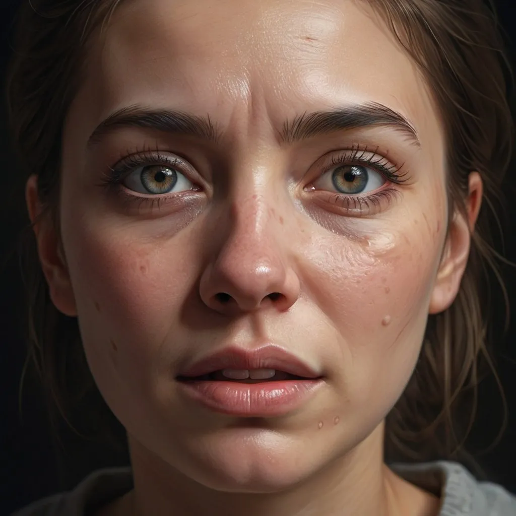 Prompt: An awe-inspiring artistic marvel unravels in a 16K resolution, showcasing unparalleled precision and complexity. Delve into the hyper-realistic realm of a close-up portrait depicting profound emotion on a crying face. Experience the fusion of dark hues, luminous light, and intricate detail, all captured with UE5 technology. This masterpiece offers a mesmerizing blend of ultra-realism, depth of field, and flawless lighting, transcending conventional boundaries effortlessly.