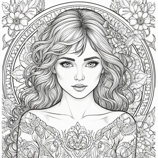 Prompt: adult coloring book page
