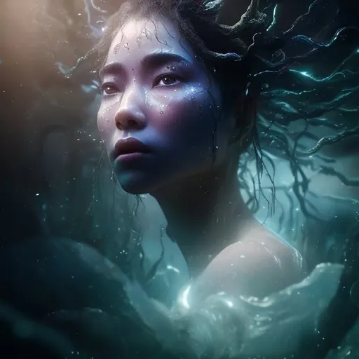 Prompt: Embark on an immersive odyssey within a tear's descent - ultra-realistic in 16K, the interplay of light and shadow delves into raw human emotions. Created with UE5, this portrait transcends boundaries, merging precision and emotion seamlessly. Dive into a celestial realm where artistry meets emotion in a mesmerizing fusion.