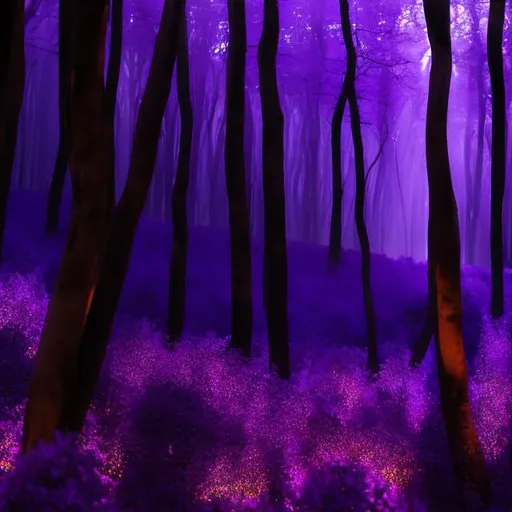 Prompt: Candel in purple forest