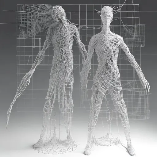 Prompt: wireframe spirit