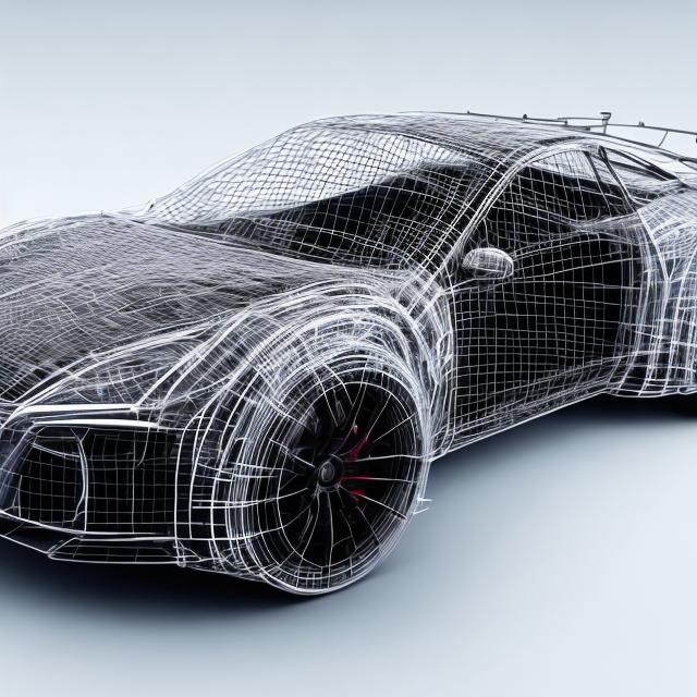 Prompt: wireframe sport car