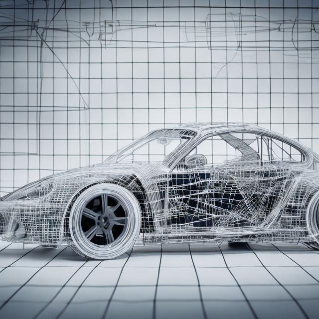 Prompt: wireframe bmw porsche 