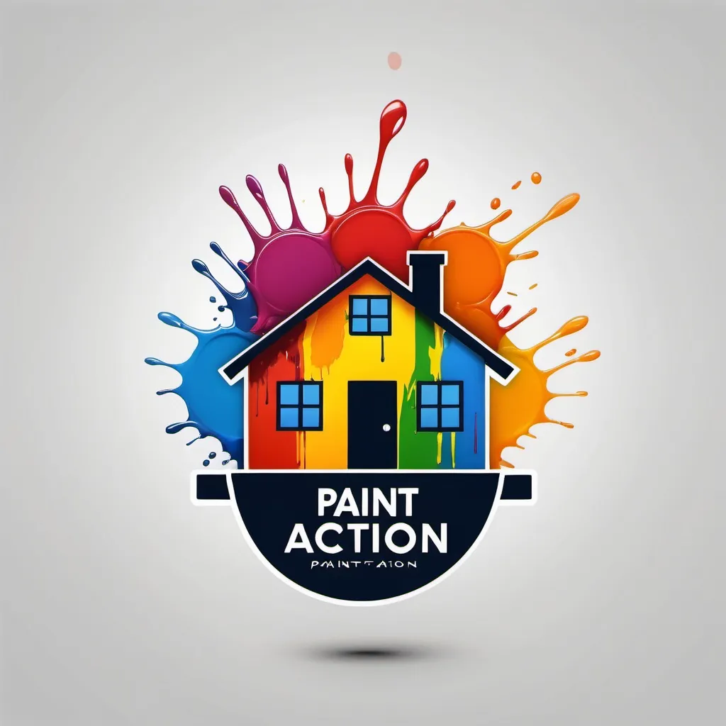 Prompt: house, paint action logo