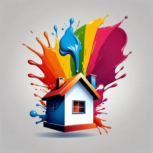 Prompt: house, paint action logo