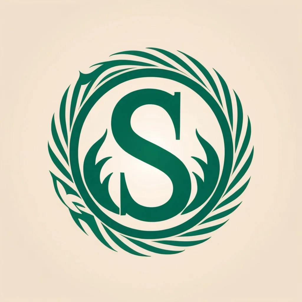 Prompt: letter S::2, siren based, 577B74 color, A0A491 color, logo, circle