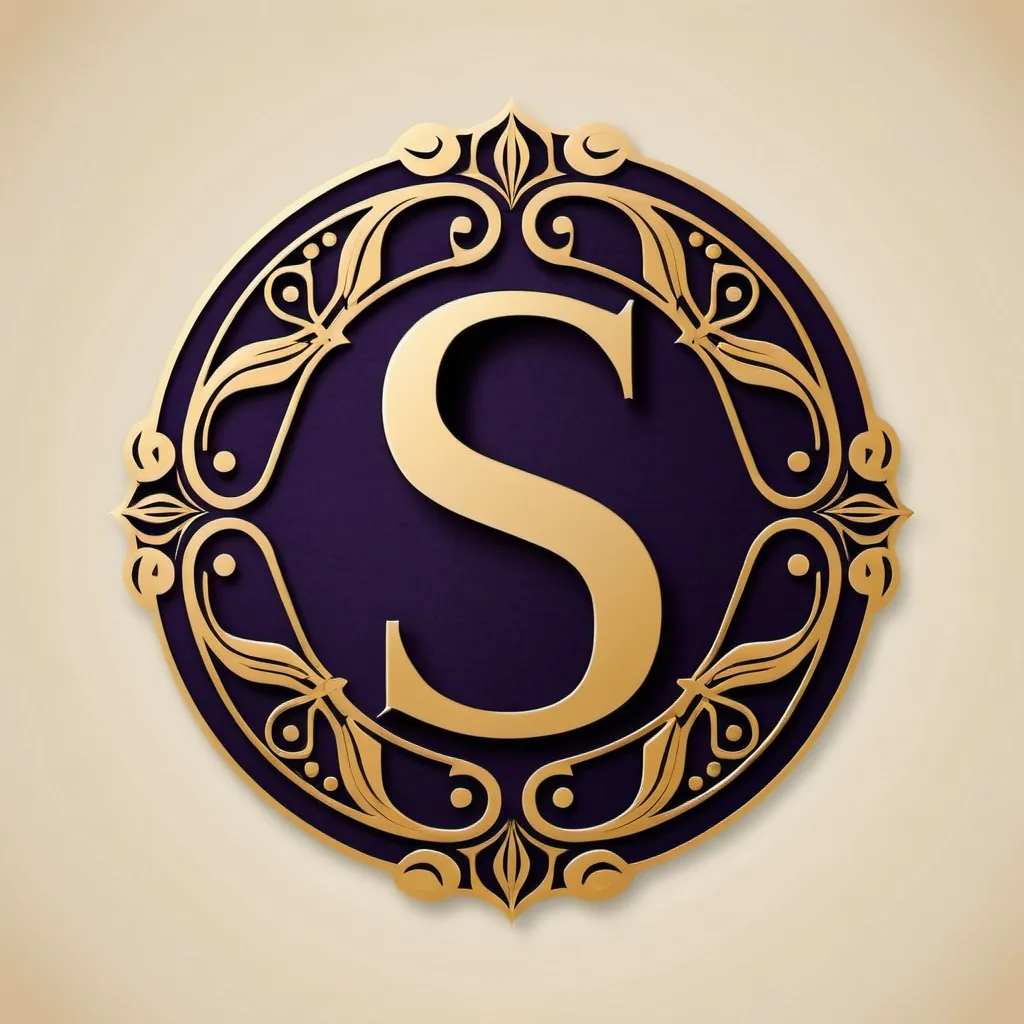 Prompt: letter S::2, octogon shape, logo, circle, simple, solid colors, ornate