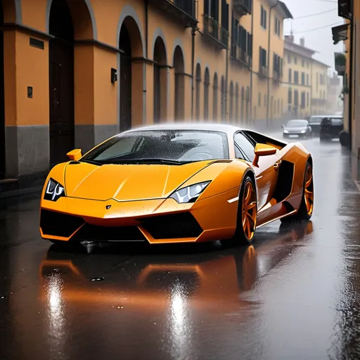 Prompt: lamborgini revelto 
in rain

