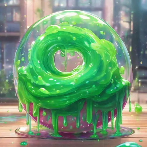 Prompt: Anime with a body made of slime non-human

Anime style.