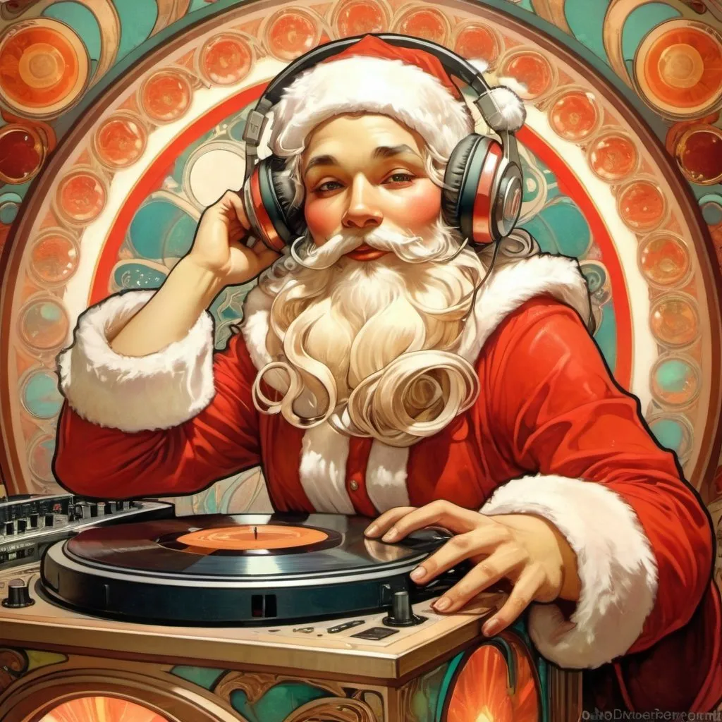 Prompt: santa claus dj booth