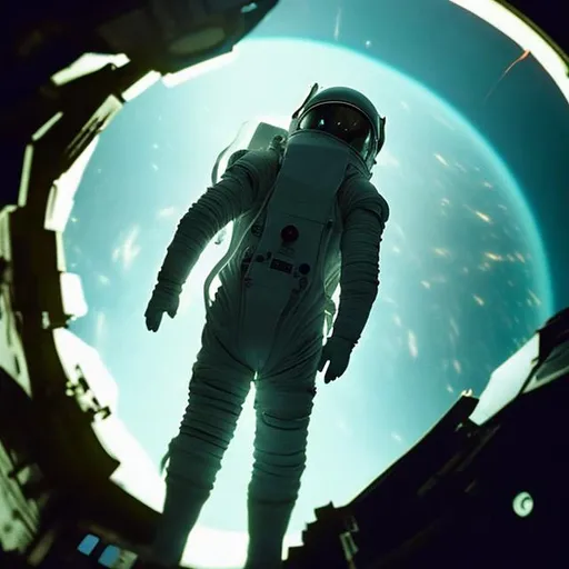 Prompt: a spaceman enters the event horizon