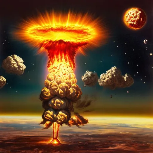 Prompt: nuclear explosion in outer space