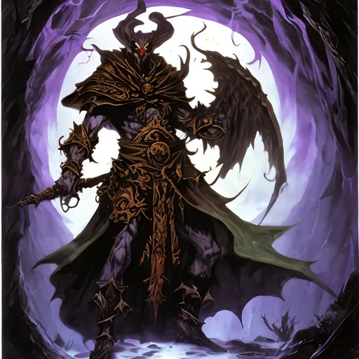 Prompt: gaan, the omnipotent warlock of darkness