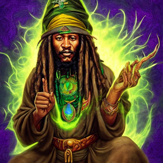 Prompt: rastafarian ganja wizard shaman