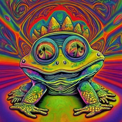 Prompt: Psychedelic toad dmt