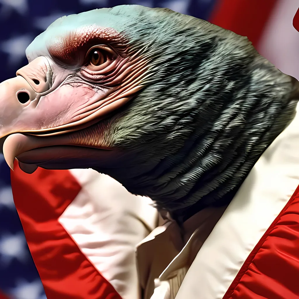 Prompt: place ron desantis face on the face of  vulture 