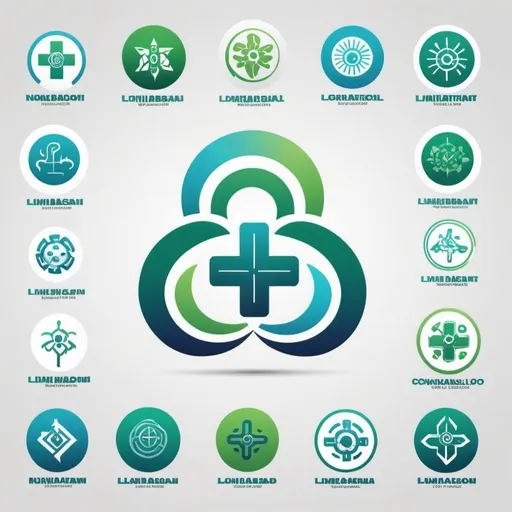 Prompt: {
  "prompt": "9 different logos for a software development company specializing in LLM and building a primary medical chatbot for rural areas in Bangladesh. The logos should be vibrant, moderately detailed, and use a blue and green color palette. Include elements that suggest technology, healthcare, and connectivity.",
  "size": "1024x1024"
}
