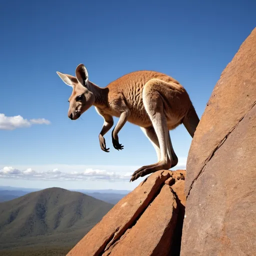 Prompt: Mountain climbing kangaroo 

